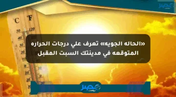 «الحالة الجوية» تعرف على درجات الحرارة المتوقعة في مدينتك السبت المقبل